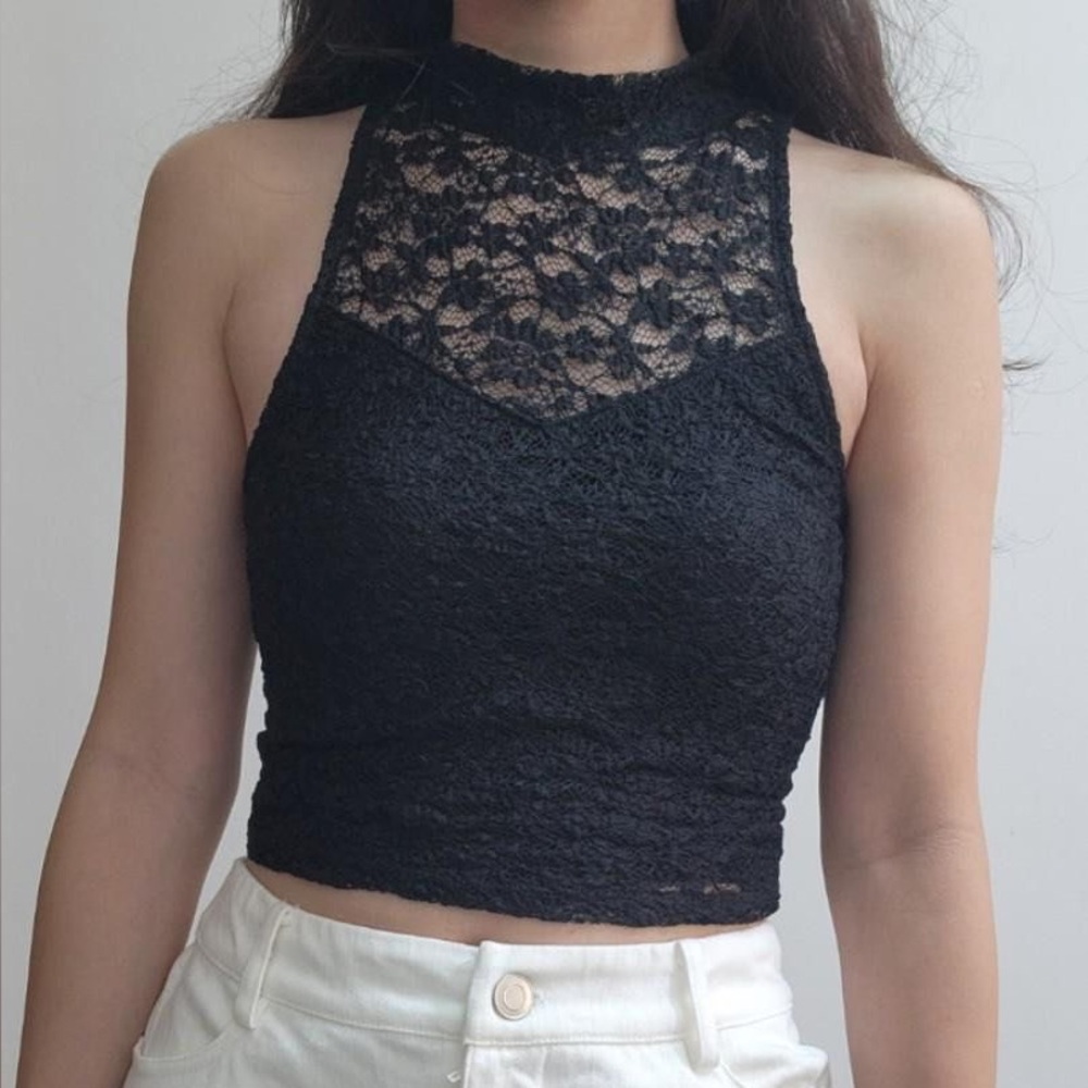 Abercrombie & Fitch Black Lace Tank Top